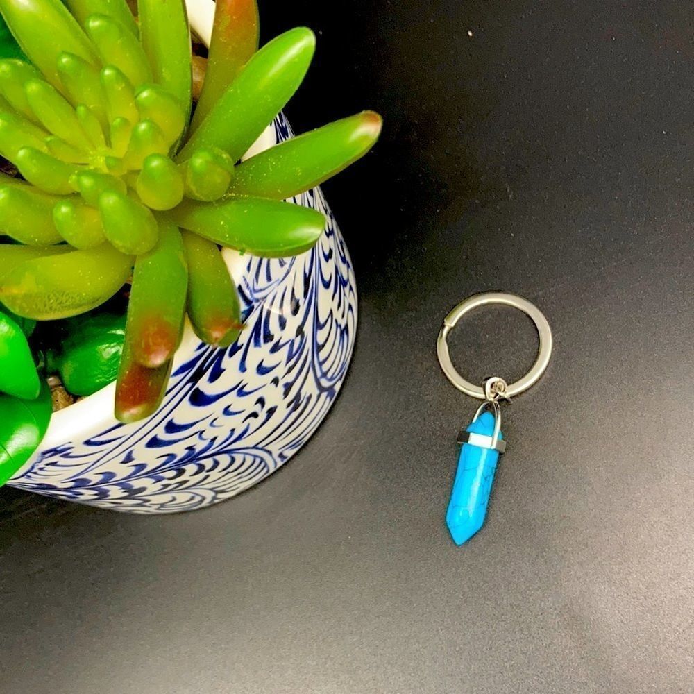Turquoise Stone Keychain - Picture 2 of 3